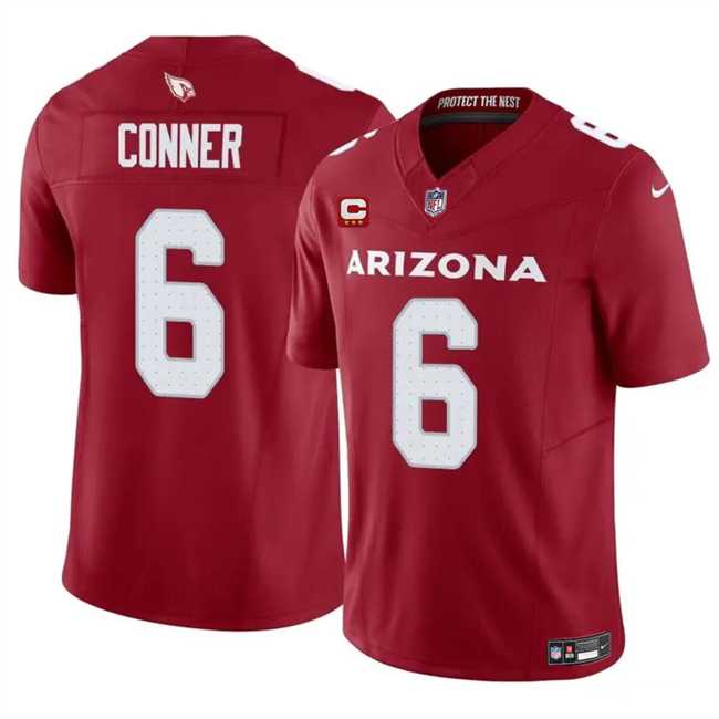 Men & Women & Youth Arizona Cardinals #6 James Conner Red 2024 F.U.S.E. With 3-Star C Patch Vapor Untouchable Limited Stitched Jersey